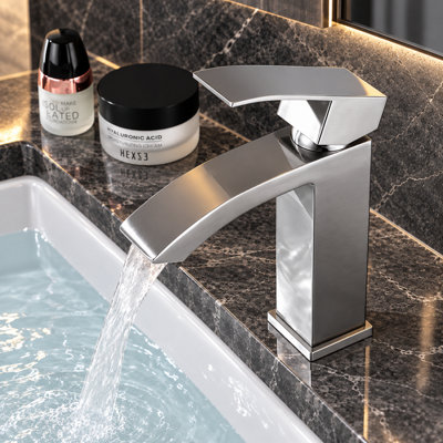 Billtix Chrome Waterfall Basin Mixer Tap with Pop Up Waste,in Stainless ...