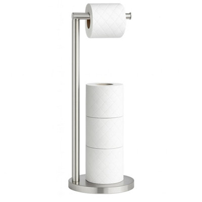 Billtix Freestanding Toilet Roll Holder Stand for Bathroom, Stainless
