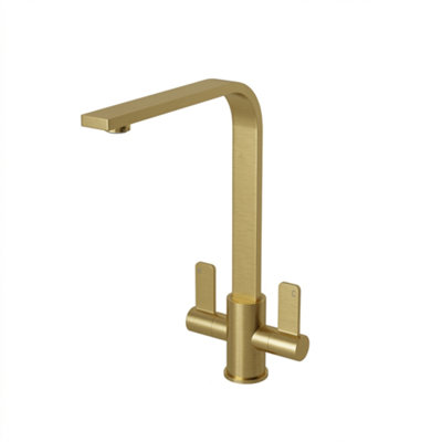 Photo inspiration: Gallery Detail: Billtix Kitchen Mixer Tap Brushed Brass Dual Handle Kitchen Tap