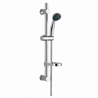 BILLTIX ROUND SHOWER RISER RAIL KIT WITH SOAP DISH & HANDSET, STAINLESS ...