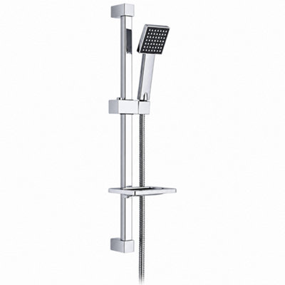 Billtix Square Shower Riser Rail Kit with Handset & Soap Dish ...