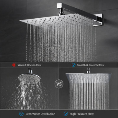 10'' Matte Black Rain Shower Head – 304 Stainless Steel, Ultra-Thin 1/13'' Design, 100 Silicone Nozzles, 2.5 GPM, Full Body Coverage, Easy No-Tool Install