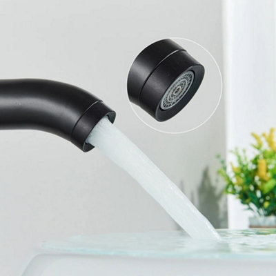 Billtix Tall Basin Mixer Tap 30cm Matt Black High Rise Bathroom Sink Monobloc, Single Lever Countertop, Vessel Basin Faucet