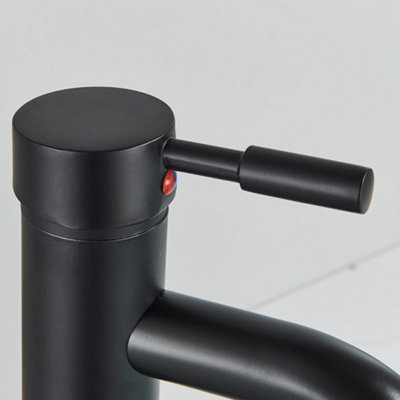 Billtix Tall Basin Mixer Tap 30cm Matt Black High Rise Bathroom Sink Monobloc, Single Lever Countertop, Vessel Basin Faucet