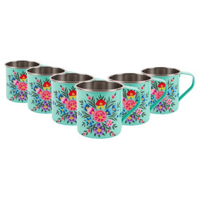 BillyCan - Camping Mugs - 450ml  - Mint Pansy  - Pack of 6