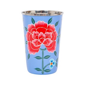 BillyCan Hand-Painted Picnic Cup - 400ml - Ocean Peony
