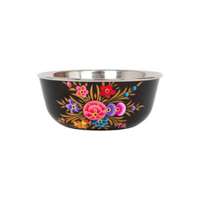 BillyCan Hand-Painted Picnic Snack Bowl - 14.5cm - Carbon Pansy