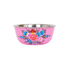 BillyCan Hand-Painted Picnic Snack Bowl - 14.5cm - Raspberry Pansy