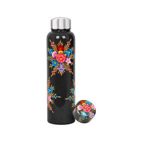 BillyCan Hand-Painted Picnic Water Bottle - 875ml - Carbon Pansy