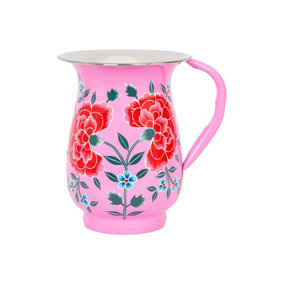 BillyCan Hand-Painted Picnic Water Jug - 1.7L - Raspberry Peony