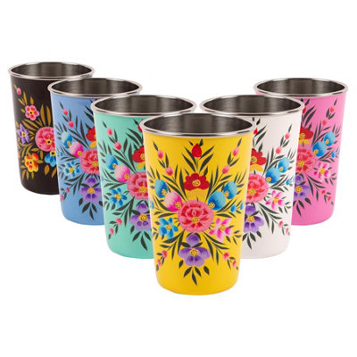 BillyCan - Picnic Tumbler Set - 400ml  - Multicolour Pansy - 6pc