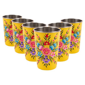 BillyCan - Picnic Tumblers - 400ml  - Buttercup Pansy  - Pack of 6