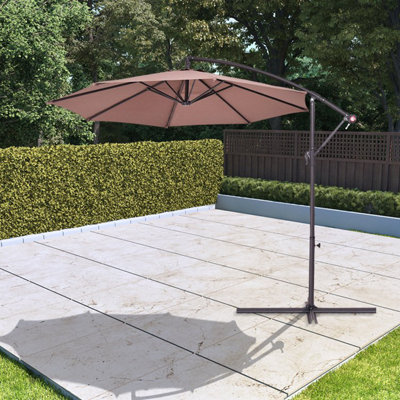 BillyOh 2.7m Garden Parasol Cantilever 6 Ribs with Crank and Tilt - Tan ...