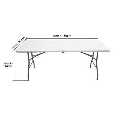 BillyOh 6ft Heavy Duty Plastic Folding Outdoor Trestle Table - 6