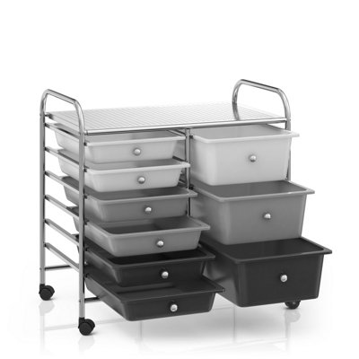 Cep Archivo 2000 8409C Module Organizer - 9-Drawer Grey Plastic Storage System For Office Or Home