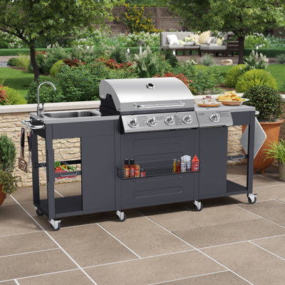 Alabama Charcoal Smoker & Barbecue BBQ Trolley