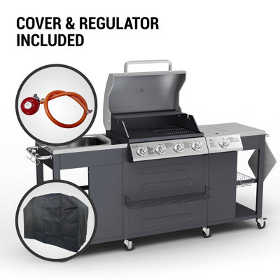BillyOh Alabama 4 Burner Gas BBQ with Sink - 5