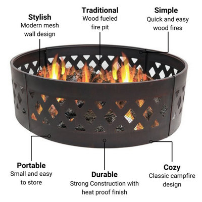 BillyOh Alaska Metal Campfire Fire Pit Ring - 3