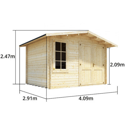 BillyOh Alpine Workshop Log Cabin - 3.5m x 3.0m - 19mm Thickness - 6