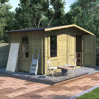 BillyOh Alpine Workshop Log Cabin - 4.0m x 3.0m - 28mm Thickness - 7
