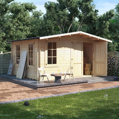 BillyOh Alpine Workshop Log Cabin - 4.0m x 4.0m - 28mm Thickness