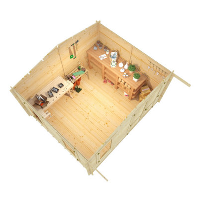 BillyOh Alpine Workshop Log Cabin - 4.0m x 4.0m - 28mm Thickness - 5