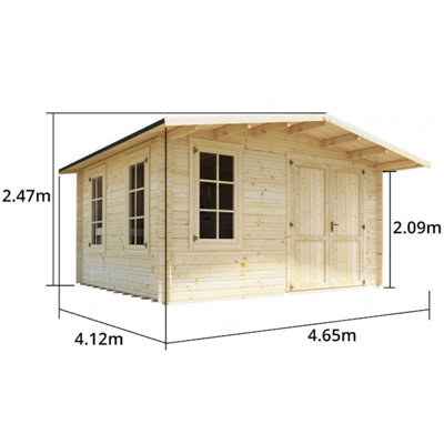 BillyOh Alpine Workshop Log Cabin - 4.0m x 4.0m - 28mm Thickness - 6