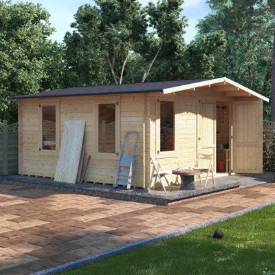 BillyOh Alpine Workshop Log Cabin - 4.0m x 5.0m - 28mm Thickness - 4