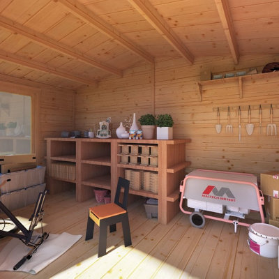 BillyOh Alpine Workshop Log Cabin - 4.0m x 5.0m - 28mm Thickness - 5