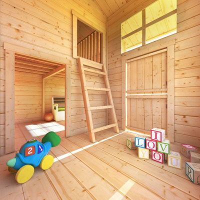 BillyOh Annex Log Cabin Playhouse - W3.0m x D2.5m - 19mm - 3