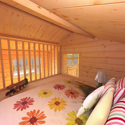 BillyOh Annex Log Cabin Playhouse - W3.0m x D2.5m - 19mm - 5