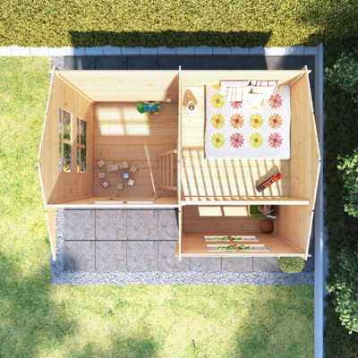 BillyOh Annex Log Cabin Playhouse - W3.0m x D2.5m - 19mm - 7