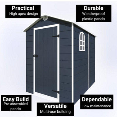 BillyOh Ashford Apex Plastic Garden Storage Shed Including Foundation