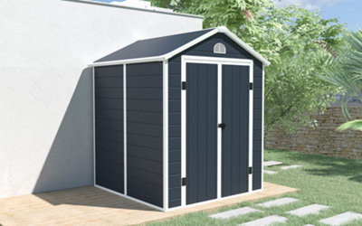 BillyOh Ashford Apex Plastic Garden Storage Shed Including Foundation Kit Grey - 6 x 6 - 7