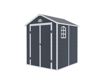 BillyOh Ashford Apex Plastic Garden Storage Shed Including Foundation Kit Grey - 6 x 6 - 8