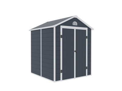 BillyOh Ashford Apex Plastic Garden Storage Shed Including Foundation Kit Grey - 6 x 6 - 9
