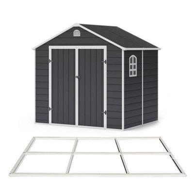 BillyOh Ashford Apex Plastic Garden Storage Shed Including Foundation Kit Grey - 8 x 6 - 3