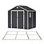 BillyOh Ashford Apex Plastic Garden Storage Shed Including Foundation Kit Grey - 8 x 6