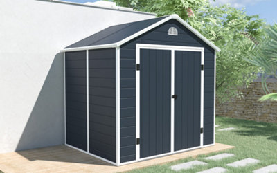 BillyOh Ashford Apex Plastic Garden Storage Shed Including Foundation Kit Grey - 8 x 6 - 7