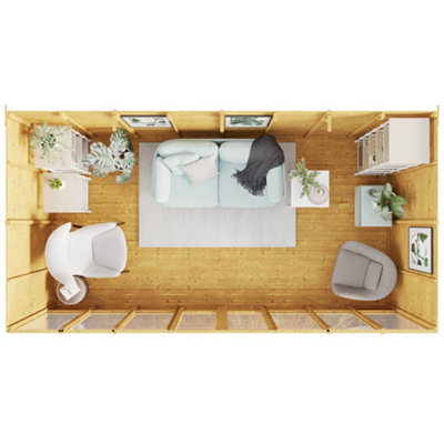 BillyOh Bella Tongue and Groove Pent Summerhouse - 16x8 - 6