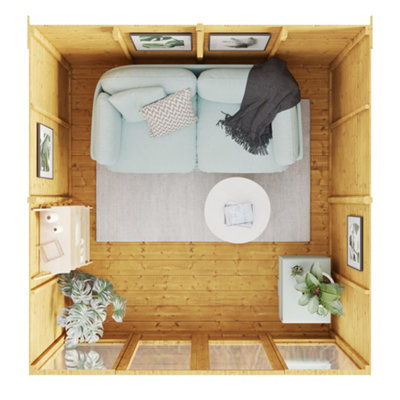 BillyOh Bella Tongue and Groove Pent Summerhouse - Pressure Treated - 8x8 - 7
