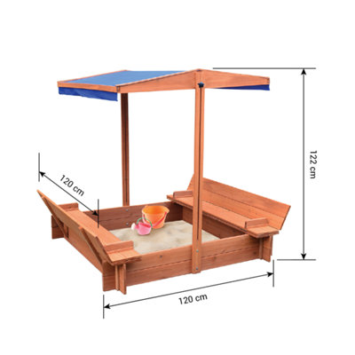 BillyOh Cabana Square Sandpit With Cover - 5