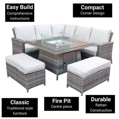 Capri Garden Furniture with a Fire Pit