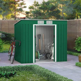 BillyOh Cargo Pent Metal Shed Including Foundation Kit - 7 x 4 Dark Green