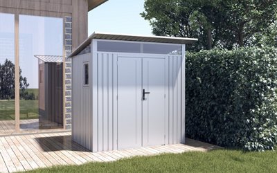 BillyOh Centro II Pent Aluminium Metal Shed - 7x6 White