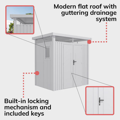 BillyOh Centro Pent Metal Shed - 10x8ft - 5