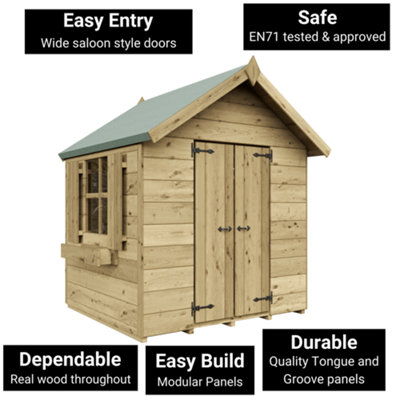 BillyOh Childs Potting Shed Playhouse - Pressure Treated - 4 x 4 - Windowed
