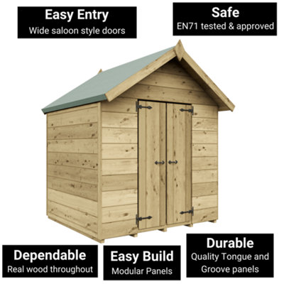 BillyOh Childs Potting Shed Playhouse - Pressure Treated - 4 x 4 - Windowless