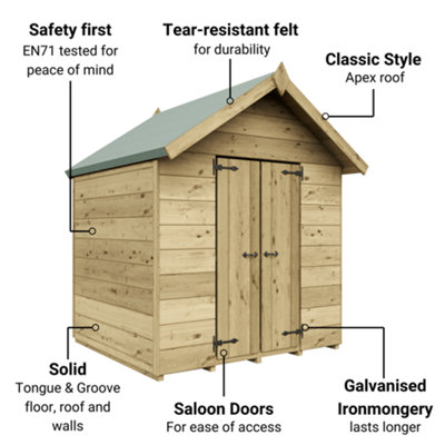 BillyOh Childs Potting Shed Playhouse - Pressure Treated - 4 x 4 - Windowless