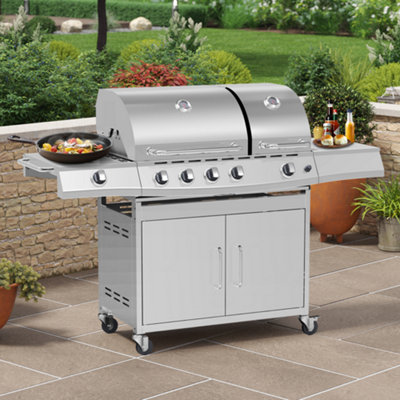 BillyOh Dallas 5 Burner Gas BBQ - Silver